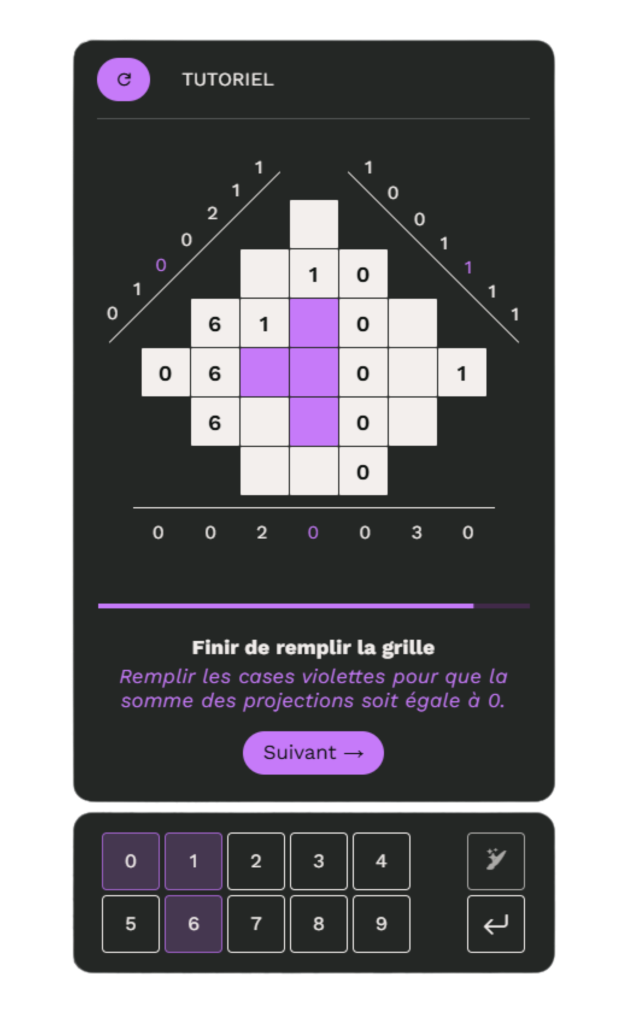 Image de PPMOJ présentant le tutoriel interactif par le développeur d'application, guidant l’utilisateur dans la découverte des jeux.